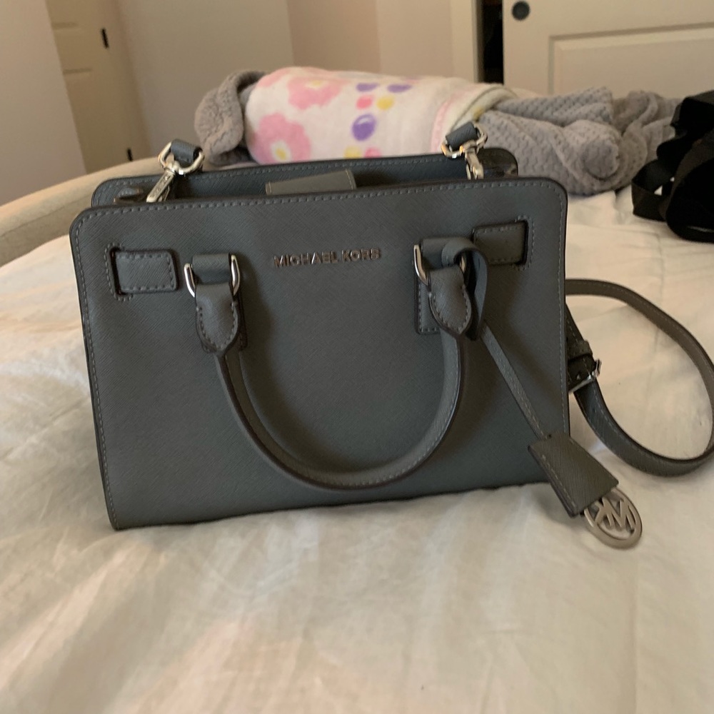 Gray Michael Kors crossbody bag